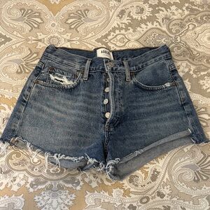 Agolde Distressed Blue Jean Shorts